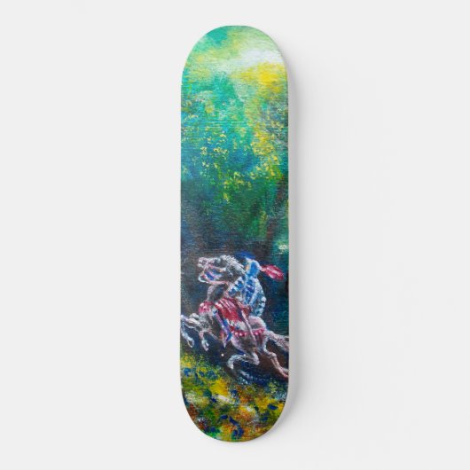 SKATEBOARD KNIGHT LANCELOT, CHEVAL EN FORÊT VERTE (Recto)