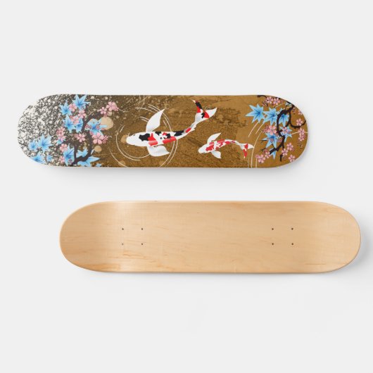 Skateboard Koi Pond - bois - Design japonais Skate (Horz)