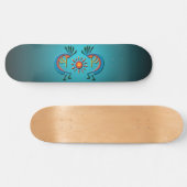 Skateboard Kokopelli avec Sun Turquoise Ombre (Horz)