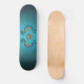 Skateboard Kokopelli avec Sun Turquoise Ombre (Recto)