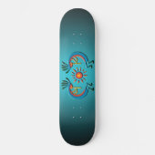 Skateboard Kokopelli avec Sun Turquoise Ombre (Recto)