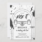 Skateboard komt langs strandsport kaart (Voorkant)