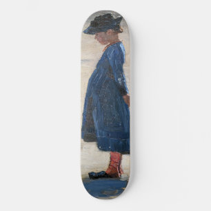 Skateboard Kroyer - Petite fille debout sur Skagen Beach