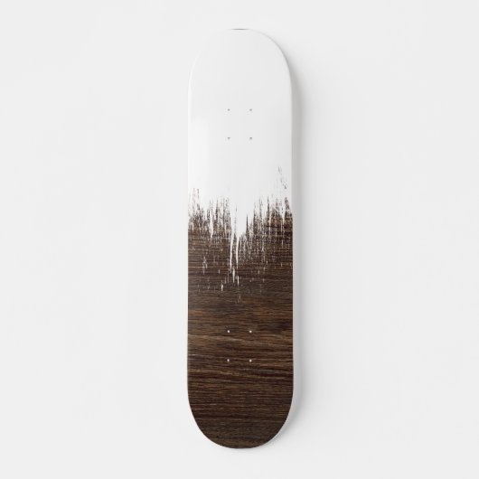 Skateboard La brosse blanche moderne frotte le bois brun (Devant)