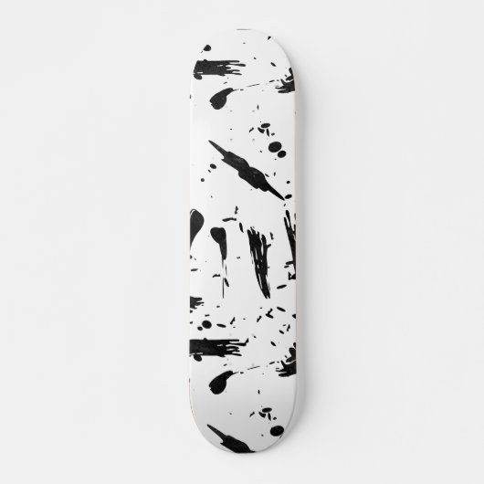 Skateboard La brosse blanche noire moderne frotte la peinture (Devant)