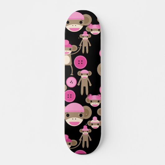 Skateboard La chaussette rose Girly mignonne Monkeys des (Devant)