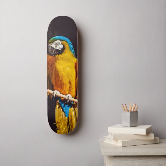 Skateboard La faune des oiseaux jaunes Joli Macaw (Art mural)