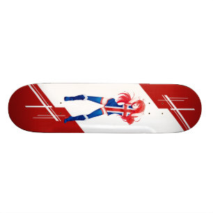 Skateboard La fille d'Anime de l'Islande Manga s'est habillé