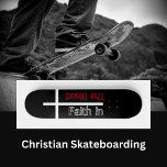 Skateboard La foi dans le sang Croix chrétienne<br><div class="desc">La Foi Dans Le Sang. Une de notre collection Christian Skateboarder. Texte rouge,  noir et blanc avec croix. Personnalisable (Customizable) : utilisez l'onglet Personnaliser (Personalize It) pour modifier le texte ou l'image. Skateboards Religieux.</div>