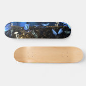 Skateboard La forêt de papillons et champignons Indigo (Horz)