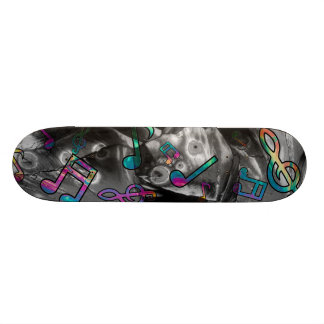 Skateboard La musique note la planche à roulettes