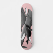 Skateboard La Nage Des Baleines Illustration Art Whale Rose (Devant)