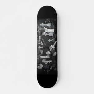 Skateboard La nuit sur le cimetière - Angel avec Diable