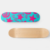 Skateboard La rose indien bleue turquoise Girly tient le (Horz)