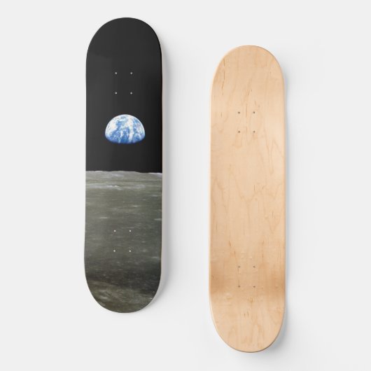 Skateboard La Terre de Lune dans l'espace noir (Recto)