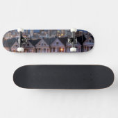 Skateboard La vue de nuit des maisons "a peint dames" (Horz)