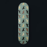 Skateboard Labrador Retriever Dog Silhouettes Pattern Labs<br><div class="desc">Labrador Retriever Lover's Skateboard. Silhouettes pattern with Black Labs,  Yellow Labs,  Chocolate Labs and Fox Red Labradors. Visit Jenn’s Doodle World for even more products with this fun dogs design,  as well as more dog breed themed gifts.</div>