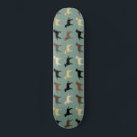 Skateboard Labrador Retriever Dog Silhouettes Pattern Labs<br><div class="desc">Labrador Retriever Lover's Skateboard. Silhouettes pattern with Black Labs,  Yellow Labs,  Chocolate Labs and Fox Red Labradors. Visit Jenn’s Doodle World for even more products with this fun dogs design,  as well as more dog breed themed gifts.</div>