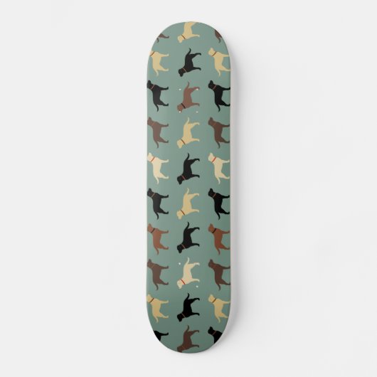 Skateboard Labrador Retriever Dog Silhouettes Pattern Labs (Recto)