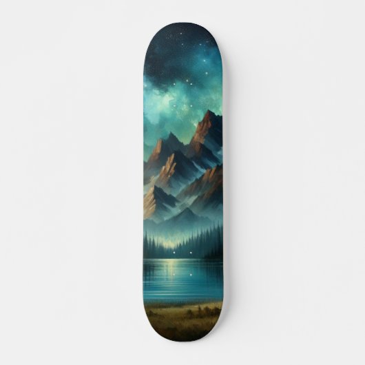 Skateboard Lac Mountain/cabine sous les étoiles (Devant)