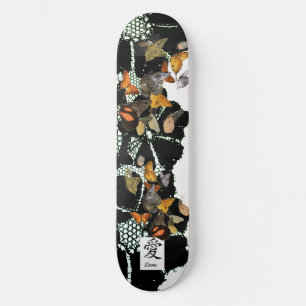 SKATEBOARD LACE NOIRE ET BOUTEILLES KANJI LOVE