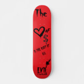 Skateboard L'amour de l'argent mal Red Doodle Christian (Devant)