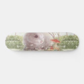 Skateboard Lapin avec Fleurs (Horz)