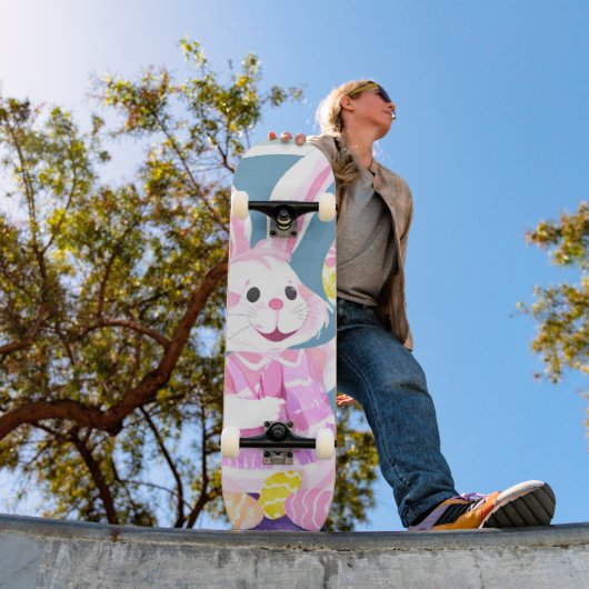 Skateboard lapin avec oeufs de pâques (Extérieur 1)