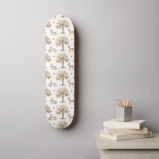 Skateboard Lapin de forêt et motif de cerf (Art mural)