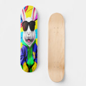 Skateboard lapin de Pâques cool avec des ombres (Recto)