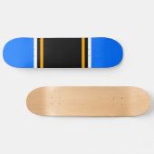 Skateboard Large noir blanc brillant bleu jaune rayures de co (Horz)