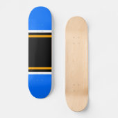 Skateboard Large noir blanc brillant bleu jaune rayures de co (Recto)