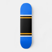 Skateboard Large noir blanc brillant bleu jaune rayures de co (Recto)