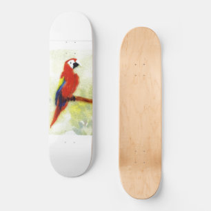 Skateboard L'art coloré des oiseaux Macaw