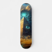 Skateboard L'art pyramidal bleu mystique (Devant)