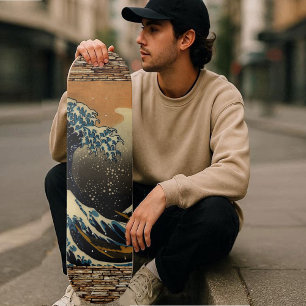 Skateboard L'art vintage La Grande Vague Artiste japonais Océ