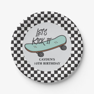 Skateboard Laten we het 'Birthday Paper'-Borden ma Papieren Bordje