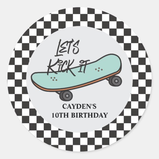 Skateboard Laten we het 's avonds doden Ronde Sticker (Voorkant)