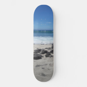 Skateboard Lava Rock Beach Ocean Waves