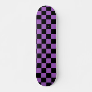 Skateboard Lavande et Motif À damiers noir