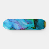 Skateboard Laver en Aquarelle Turquoise Lumineuse (Horz)