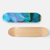 Skateboard Laver en Aquarelle Turquoise Lumineuse (Horz)