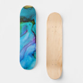Skateboard Laver en Aquarelle Turquoise Lumineuse (Recto)