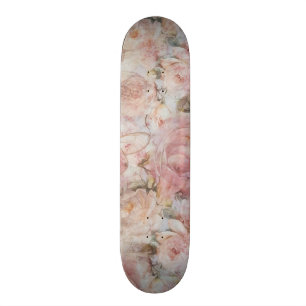 Skateboard Le cru rougissent typographie florale de collage