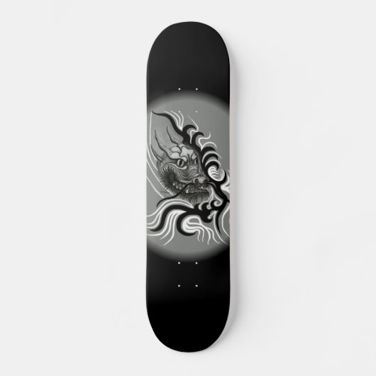 Skateboard Le dragon chinois à la toiture de tatouage (Recto)