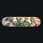 Skateboard Le dragon et le soleil levant<br><div class="desc">Dragon vert</div>