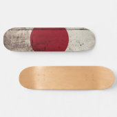 Skateboard Le drapeau japonais sur le vieux grain de bois (Horz)