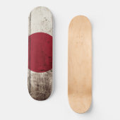Skateboard Le drapeau japonais sur le vieux grain de bois (Recto)