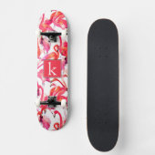 Skateboard Le Flamant rose d'aquarelle dans les aquarelles | (Recto)