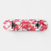 Skateboard Le Flamant rose d'aquarelle dans les aquarelles | (Horz)